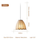 Ljojo Japanese Retro Linen Cloth Pendant Lamp Wave Chandelier Lighting E27 Home Decor Fixture