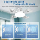 Ljojo 2-in-1 Ceiling Fan Light Remote E27 Home Silent Adjustable Fan Angle