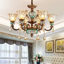 European-Style Luxurious Chandelier Living Room Lamp Crystal Retro Resin Grand Dining Ljojo