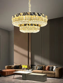 Ljojo Luxury Circular Crystal Chandelier for Bedroom and Living Room Decor