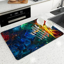 Kitchen Draining Mat Geometric Figures Quick Dry Bathroom Drain Pad by Ljojo