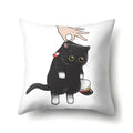 Cute Cat Cushion Cover by Ljojo: Cartoon Pets Pillow Case for Home Sofa Decor