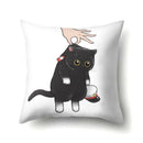 Cute Cat Cushion Cover by Ljojo: Cartoon Pets Pillow Case for Home Sofa Decor