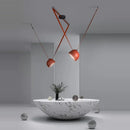 Art Deco Black Orange Lustre Cross Belt Pendant Light by Ljojo for Living Room