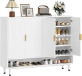 Ljojo™ 4-Door Shoe Storage Cabinet with Adjustable Shelves and Metal Legs