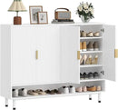 Ljojo™ 4-Door Shoe Storage Cabinet with Adjustable Shelves and Metal Legs
