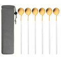 Ljojo Matte Stainless Steel Long Handled Stir Spoon Set