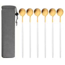 Ljojo Matte Stainless Steel Long Handled Stir Spoon Set