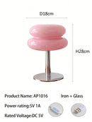 Ljojo Macaron Glass Table Lamp Trichromatic Dimming Bedroom Night Light