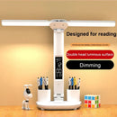 Ljojo LED Desk Lamp: Dimmable 2 Heads, 180° Rotate, Foldable, Eye Protection