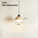 Yellow Travertine Pendant Light Stone Wood Hanging Light for Kitchen Island by Ljojo