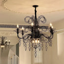Ljojo Luxury Black Candle Chandelier Pendant Light Fixture for Living Room Dining - Nordic Design
