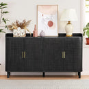 Ljojo™ 4-Door Wooden Storage Cabinet with Adjustable Shelf and Iron Legs