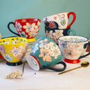 Hand-painted Ceramic Oatmeal Mug, Large Capacity Tea & Coffee Cup by Ljojo
