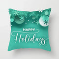 Ljojo Merry Christmas Green Pillowcase Sofa Decoration Cover