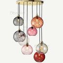 Modern Glass Chandelier Led Pendant Light - Colorful Nordic Hanging Lamp by Ljojo