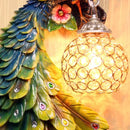 Gold White Peacock Crystal Wall Lamp | Modern Nordic Retro LED Wall Light by Ljojo