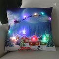 Ljojo LED Santa Claus Cushion Cover: Festive Light-Up Pillowcase for Home Decor