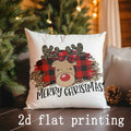 Ljojo Merry Christmas Reindeer Pillow Cover - Rectangular Cushion for Sofa, Bedroom, Car