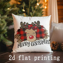 Ljojo Merry Christmas Reindeer Pillow Cover - Rectangular Cushion for Sofa, Bedroom, Car