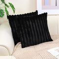 Ljojo Luxe Faux Fur Striped Throw Pillow Cover for Home Decor