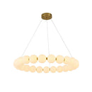Luxury LED Chandelier Cream Pearl Circle Pendant Light Home Room Decoration for Living Dinning Hanging Lamp by Ljojo