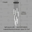 LED Long Line Chandelier Modern Staircase Lamp for Home Decoration by Ljojo