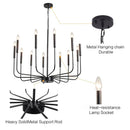 Black Chandelier Farmhouse Dining Room Light Industrial 6-Light Candle Pendant Chandelier for Kitchen by Ljojo