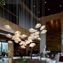 Ljojo Modern Amber Stone LED Pendant Light Chandelier for Living Room Home Decoration