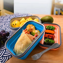 Ljojo Silicone Lunch Box Spoon Portable Bento Container 900ml