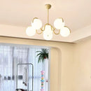 Ljojo French Cream Style Glass Ball Chandelier Modern Dining Room Hanging Lamp