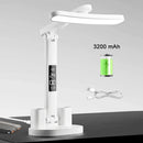 LED Clock Table Lamp USB Chargeable Dimmable Foldable Desk Lamps by Ljojo - Study Lighting