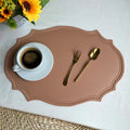 Ljojo Light Grey Faux Leather Oval Placemats for Stylish Table Decor