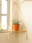 Ljojo™ Boho Hand-Woven Corner Storage Rack: Stylish Floating Shelf & Display Stand
