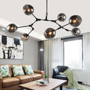 Ljojo Modern Glass Ball Chandelier Stained Shades Pendant Lamp for Dining Living Bedroom