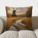 Autumn Windmill Pathway Decorative Pillow Cover by Ljojo - Sofa Bedroom Car Cushion Cover
