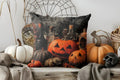 Halloween Pillow Cover Ghosts & Black Cat Design by Ljojo