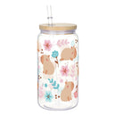 Ljojo 16oz Cherry Bow Plastic Cup with Straw Lid - Holiday Drinkware Gift