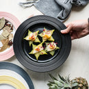 Ljojo Macaron Plate: Brushed Flat Plate for Vegetables, Steak, Pasta, Cake, Breakfast