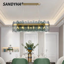 Nordic Living Room Crystal Pendant Lights Smoke Grey Modern Minimalist Glass Decor Dining Bedrooms by Ljojo