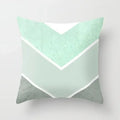 Ljojo Mint Green Geometric Printed Cushion Cover for Home Sofa Décor