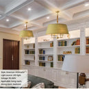 Ljojo Modern Ceiling Chandelier Stylish Fabric Lampshade LED Lights Living Room Bedroom Decor