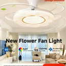 Bohemian Flower Design Invisible Fan Lamp by Ljojo - Full Spectrum Light