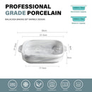 Ljojo Marble Grey Ceramic Bake Set - 1500 ML Porcelain Bake Plate Souffle Tapas Pie