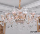 Ceramic Chandelier Luxury Atmosphere Living Room Bedroom Lighting European Pastoral Style Restaurant Crystal Lamps