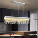 Ljojo Luxury Crystal Chandelier: Modern Dining Room Pendant Light Brushed Nickel Indoor Lighting