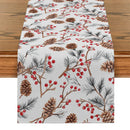 Festive Fir Pine Berry Table Runner by Ljojo for Dining & Party Decor