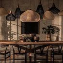 Wabi-sabi Rattan Pendant Chandelier - Japanese Style Bamboo Lighting for Living Room - Ljojo