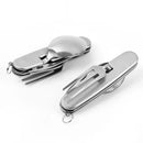 Ljojo 4-in-1 Stainless Steel Pocket Utensil Set for Outdoor Camping
