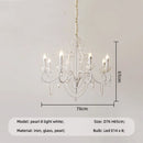 American Retro E14 Led Chandelier: French Style White Metal Candle Pendant Light by Ljojo